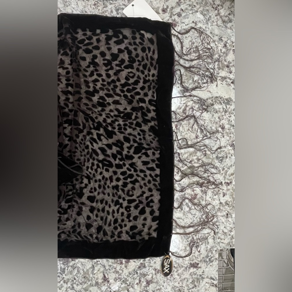 NWT cheetah scarf in brown
